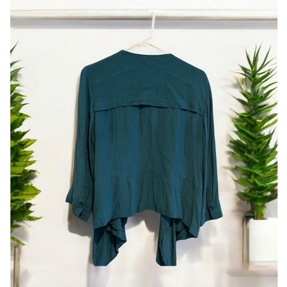 Anthropologie Elevenses Women's Open Front Light Weight Jacket Green Large - Picture 3 of 7